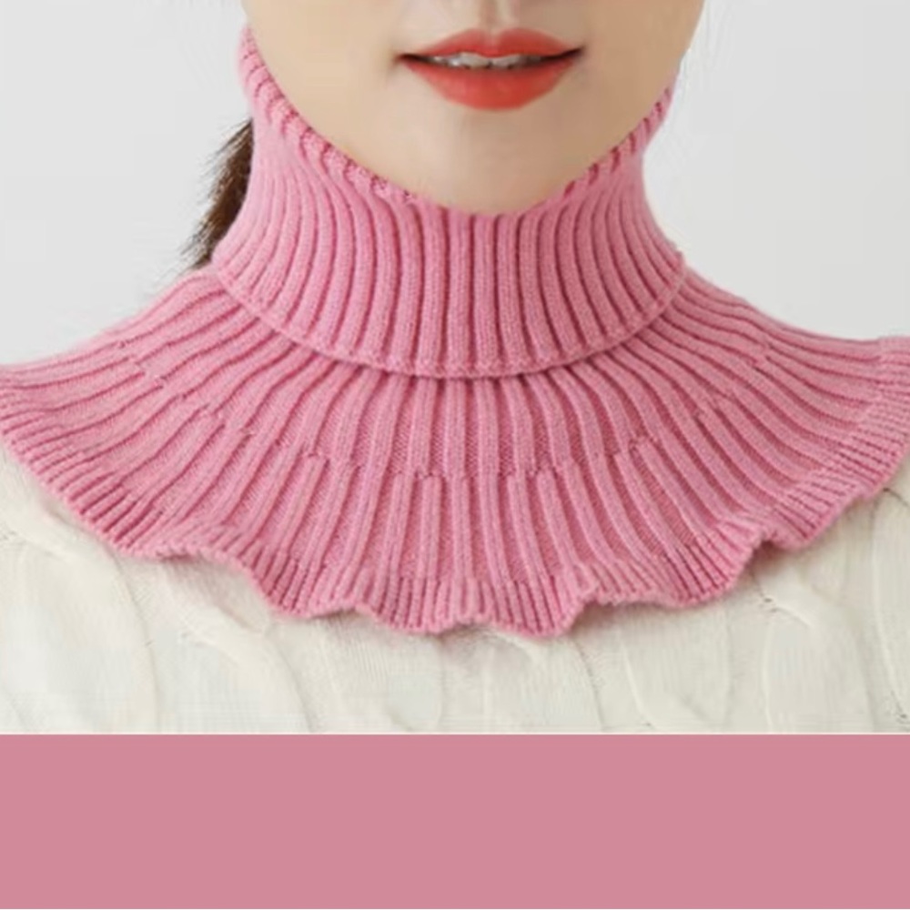 Knitted scarf warm neck uni size color pink